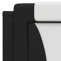 Coussin de tête de lit noir et blanc 100 cm similicuir