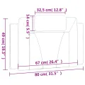 Coussin de tête de lit cappuccino 80 cm similicuir