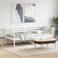 Lit de jour Blanc 80x200 cm Bois de pin massif