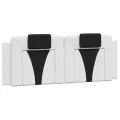 Coussin de tête de lit noir et blanc 120 cm similicuir