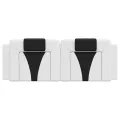 Coussin de tête de lit noir et blanc 120 cm similicuir