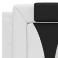 Coussin de tête de lit noir et blanc 120 cm similicuir
