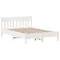 Cadre de lit avec tête de lit blanc 120x200 cm bois pin massif