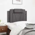 Coussin de tête de lit gris 90 cm similicuir
