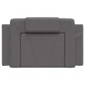 Coussin de tête de lit gris 90 cm similicuir