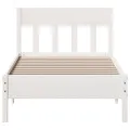 Cadre de lit avec tête de lit blanc 75x190cm bois de pin massif