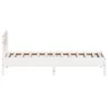 Cadre de lit avec tête de lit blanc 75x190cm bois de pin massif