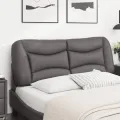 Coussin de tête de lit gris 120 cm similicuir