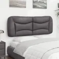 Coussin de tête de lit gris 120 cm similicuir