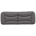 Coussin de tête de lit gris 120 cm similicuir