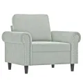 Fauteuil Gris clair 60 cm Velours
