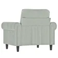 Fauteuil Gris clair 60 cm Velours
