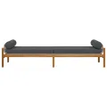 Banc de jardin avec coussin gris résine tressée acacia