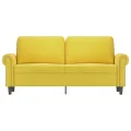 Canapé à 2 places Jaune 140 cm Velours