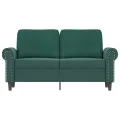 Canapé à 2 places Vert foncé 120 cm Velours