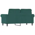 Canapé à 2 places Vert foncé 120 cm Velours