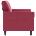 Canapé à 2 places Rouge bordeaux 120 cm Velours