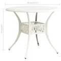 Table de jardin Blanc 90x90x74 cm Aluminium coulé