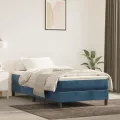 cadre de lit avec matelas Bleu foncé 100x200 cm