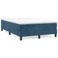 cadre de lit et matelas Bleu foncé 120x200cm Velours
