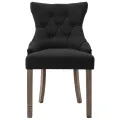 Chaises à manger lot de 4 noir tissu