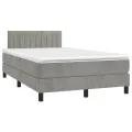 cadre de lit avec matelas LED Gris clair 120x200 cm