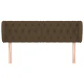 Tête de lit avec oreilles Marron foncé 147x23x78/88 cm Tissu