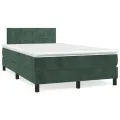 cadre de lit et matelas Vert foncé 120x200cm Velours