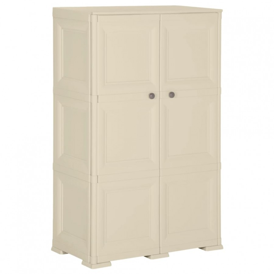 Armoire plastique 79x43x125 cm design de bois blanc angora