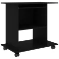 Bureau d'ordinateur Noir 80x50x75 cm Aggloméré