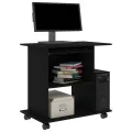 Bureau d'ordinateur Noir 80x50x75 cm Aggloméré