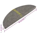 Tapis d'escalier auto-adhésifs 10 pcs gris 65x22,5x3,5 cm