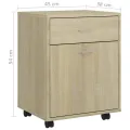 Armoire à roulettes Chêne sonoma 45x38x54 cm Aggloméré