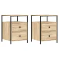 Tables de chevet 2pcs chêne sonoma 44x45x60cm bois d'ingénierie