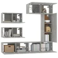 Ensemble de meubles TV 6 pcs Gris béton Bois d'ingénierie