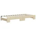 Lit de jour avec gigogne et matelas crème 100x200 cm tissu