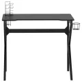 Bureau de jeu avec pieds en forme de K Noir 90x60x75 cm