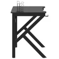 Bureau de jeu avec pieds en forme de K Noir 90x60x75 cm