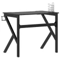 Bureau de jeu avec pieds en forme de K Noir 90x60x75 cm
