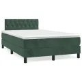 cadre de lit et matelas Vert foncé 120x200cm Velours