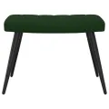Chaise de relaxation avec repose-pied Vert foncé Velours