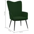 Chaise de relaxation avec repose-pied Vert foncé Velours