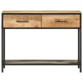 Table console 100x35x76 cm bois massif de manguier et fer