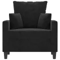 Fauteuil Noir 60 cm Velours