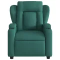 Fauteuil de massage inclinable électrique Vert foncé Tissu