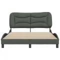 Cadre de lit avec tête de lit Gris foncé 140x200 cm Tissu
