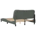 Cadre de lit avec tête de lit Gris foncé 140x200 cm Tissu