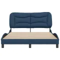 Cadre de lit avec tête de lit Bleu 140 x 200 cm Tissu