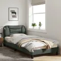 Cadre de lit avec tête de lit Gris foncé 80x200 cm Tissu
