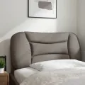 Coussin de tête de lit taupe 80 cm tissu